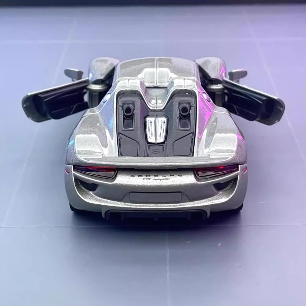 [TOY] 1:36 Porsche 2015 918 Spyder Silver Model Car Die-Cast