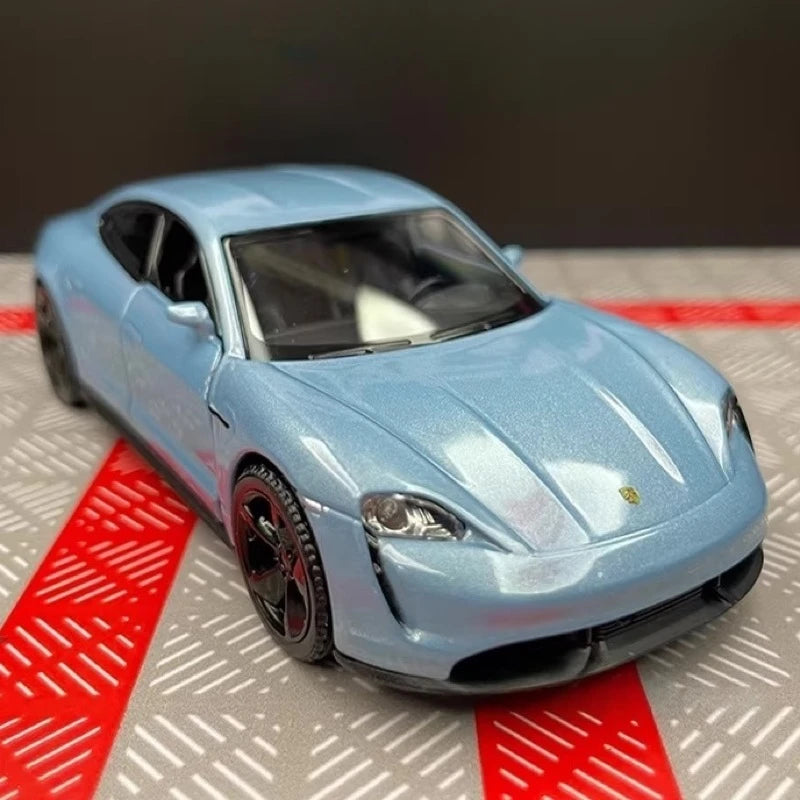 [TOY] 1:36 Porsche 2019 Taycan Cyan Model Car Die-Cast