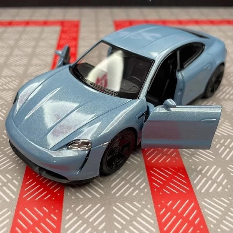 [TOY] 1:36 Porsche 2019 Taycan Cyan Model Car Die-Cast