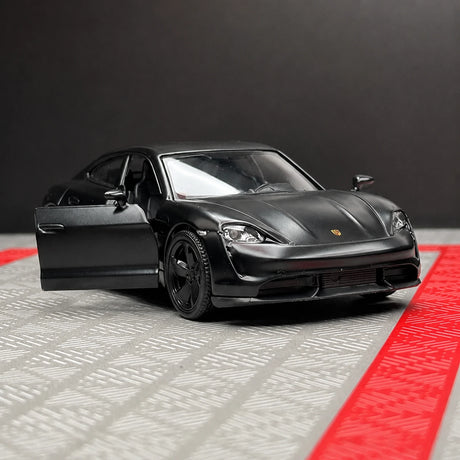 Porsche 2019 Taycan Matte أسود 1:36 – نموذج عرض معدني مصبوب