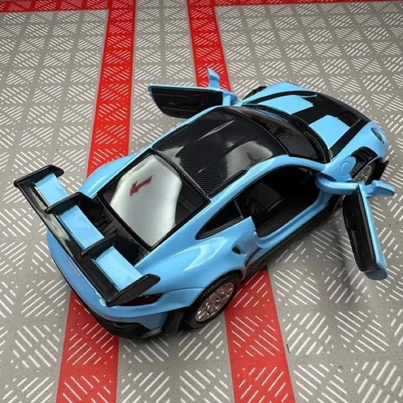 [TOY] 1:36 Porsche 2023 911 992 GT3 RS Blue Model Car Die-Cast