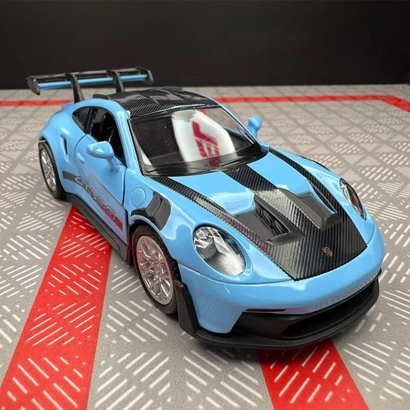 [TOY] 1:36 Porsche 2023 911 992 GT3 RS Blue Model Car Die-Cast