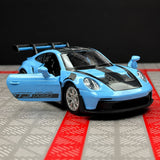 [TOY] 1:36 Porsche 2023 911 992 GT3 RS Blue Model Car Die-Cast