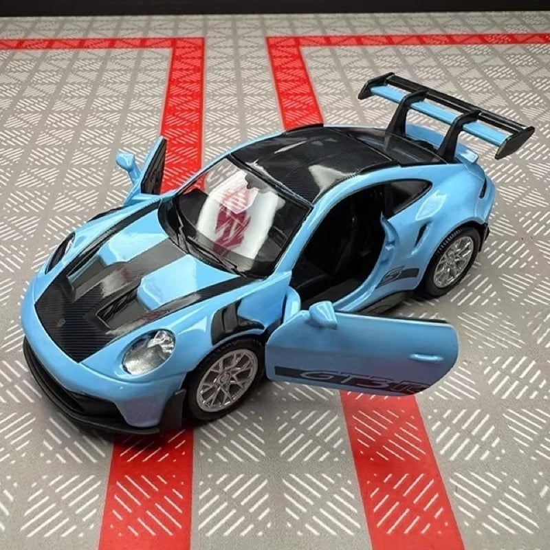 [TOY] 1:36 Porsche 2023 911 992 GT3 RS Blue Model Car Die-Cast