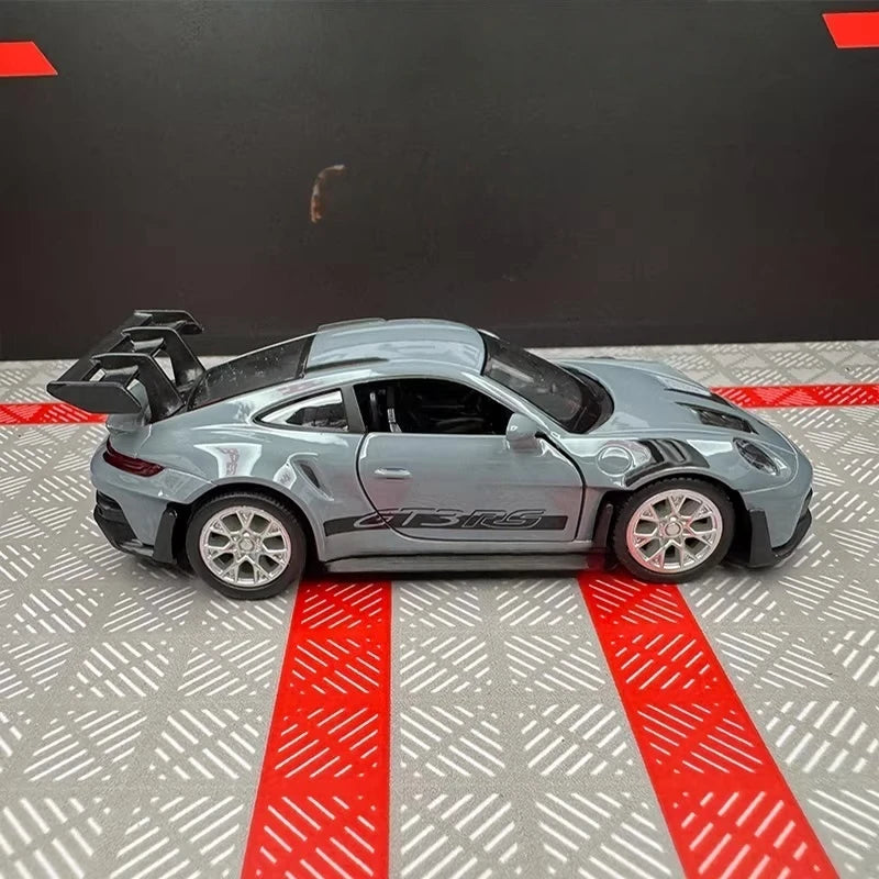 [TOY] 1:36 Porsche 2023 911 992 GT3 RS Gray Model Car Die-Cast