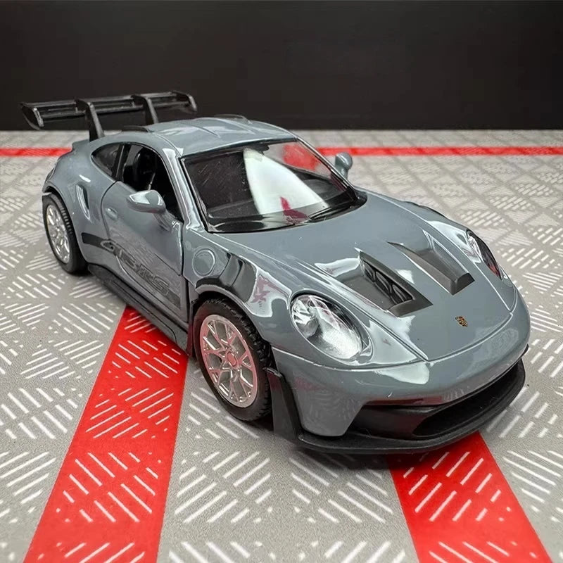 [TOY] 1:36 Porsche 2023 911 992 GT3 RS Gray Model Car Die-Cast