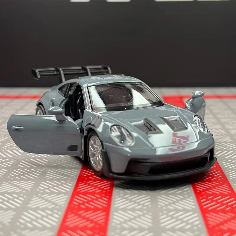 [TOY] 1:36 Porsche 2023 911 992 GT3 RS Gray Model Car Die-Cast