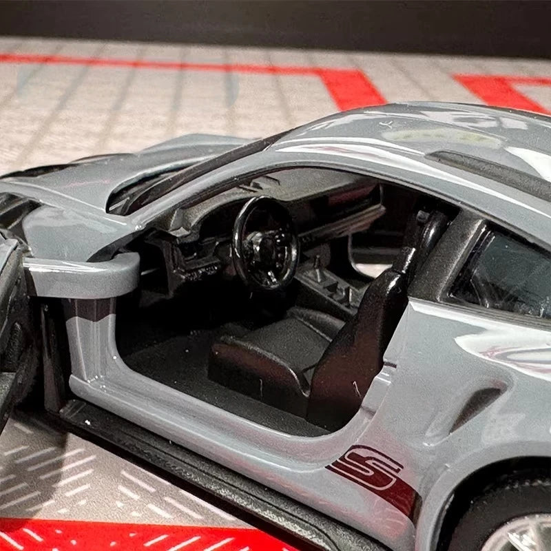 [TOY] 1:36 Porsche 2023 911 992 GT3 RS Gray Model Car Die-Cast