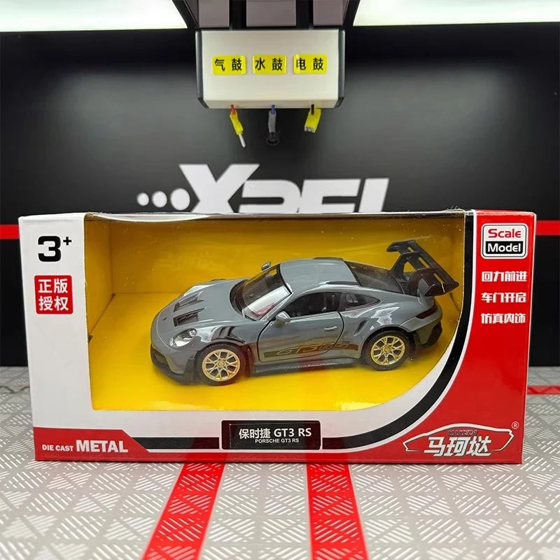 [TOY] 1:36 Porsche 2023 911 992 GT3 RS Gray Model Car Die-Cast