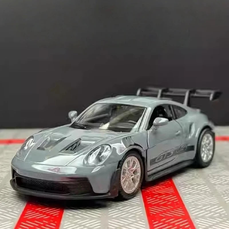 [TOY] 1:36 Porsche 2023 911 992 GT3 RS Gray Model Car Die-Cast