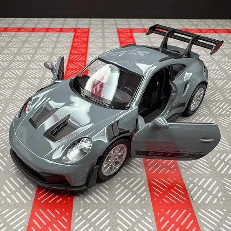 [TOY] 1:36 Porsche 2023 911 992 GT3 RS Gray Model Car Die-Cast