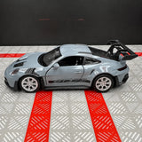[TOY] 1:36 Porsche 2023 911 992 GT3 RS Gray Model Car Die-Cast