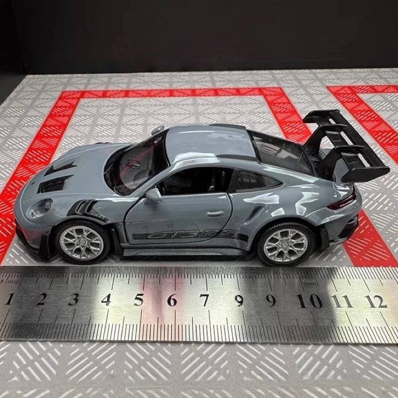 [TOY] 1:36 Porsche 2023 911 992 GT3 RS Gray Model Car Die-Cast