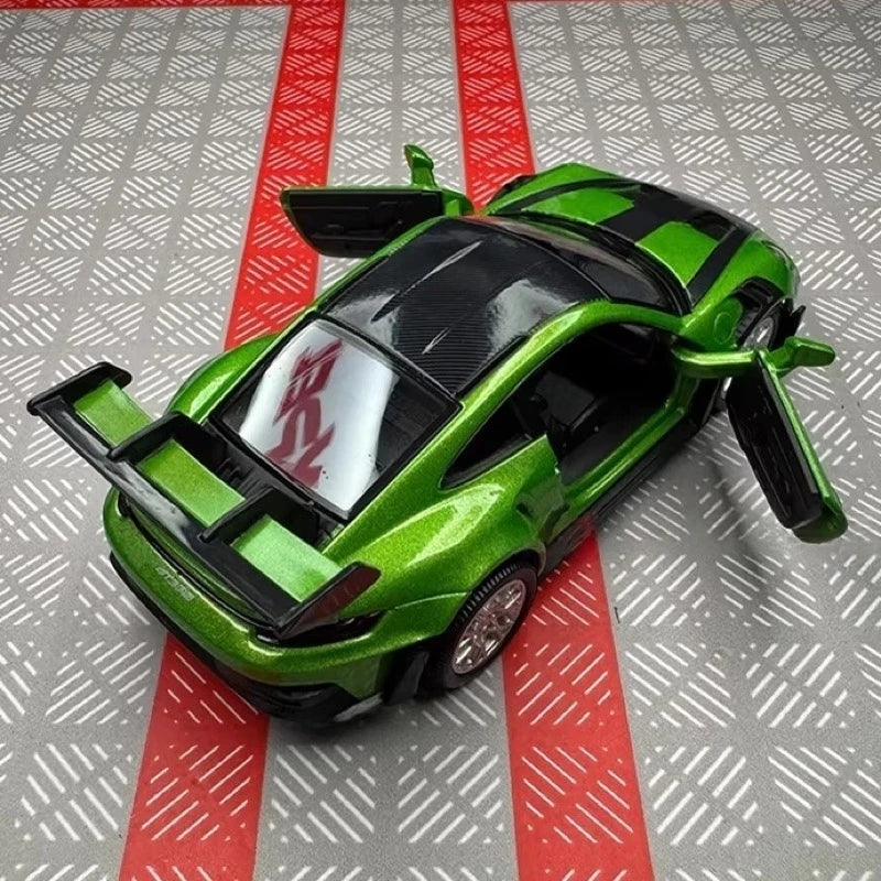 [TOY] 1:36 Porsche 2023 911 992 GT3 RS Green Model Car Die-Cast