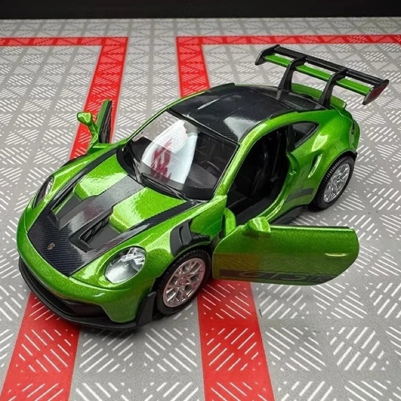 [TOY] 1:36 Porsche 2023 911 992 GT3 RS Green Model Car Die-Cast