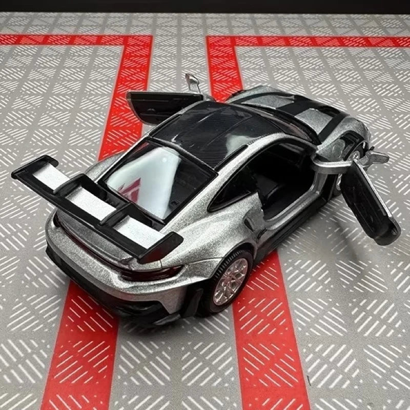 [TOY] 1:36 Porsche 2023 911 992 GT3 RS Silver Model Car Die-Cast