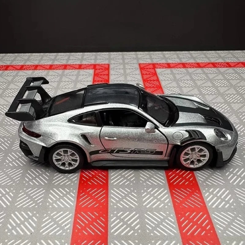 [TOY] 1:36 Porsche 2023 911 992 GT3 RS Silver Model Car Die-Cast