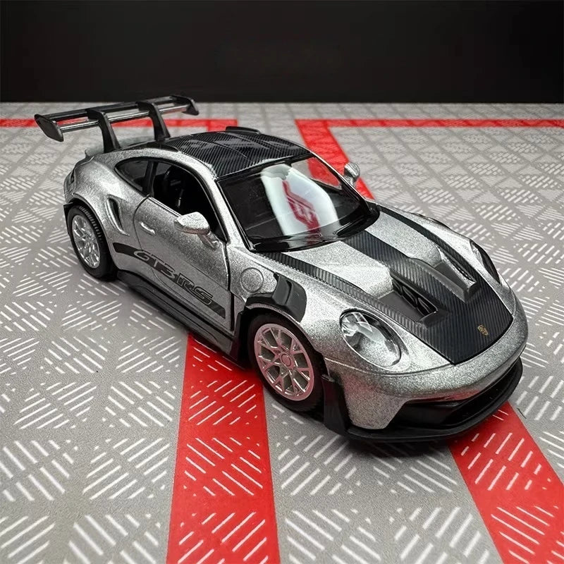 [TOY] 1:36 Porsche 2023 911 992 GT3 RS Silver Model Car Die-Cast