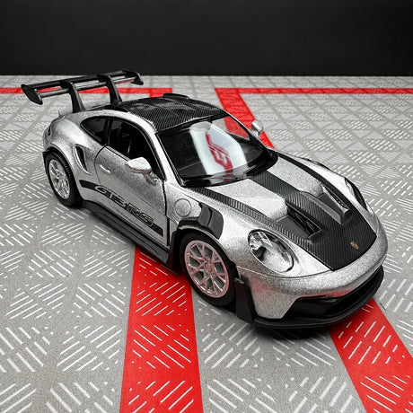 [TOY] 1:36 Porsche 2023 911 992 GT3 RS Silver Model Car Die-Cast