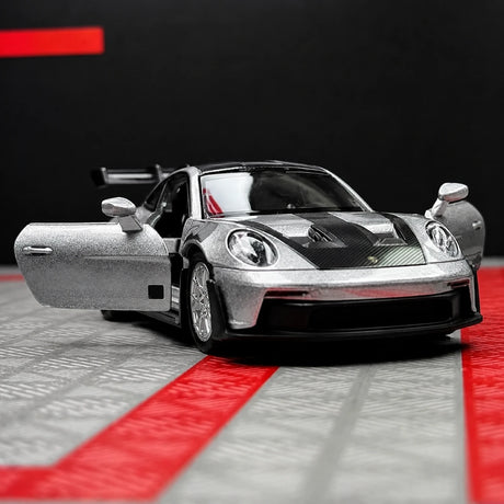 [TOY] 1:36 Porsche 2023 911 992 GT3 RS Silver Model Car Die-Cast