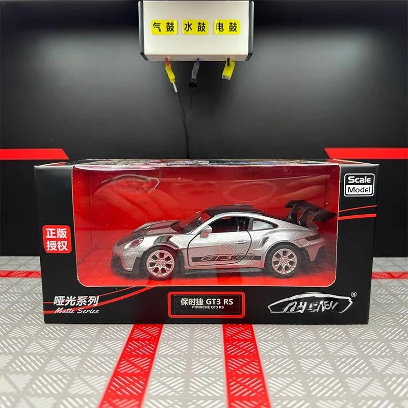 [TOY] 1:36 Porsche 2023 911 992 GT3 RS Silver Model Car Die-Cast