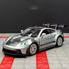 [TOY] 1:36 Porsche 2023 911 992 GT3 RS Silver Model Car Die-Cast