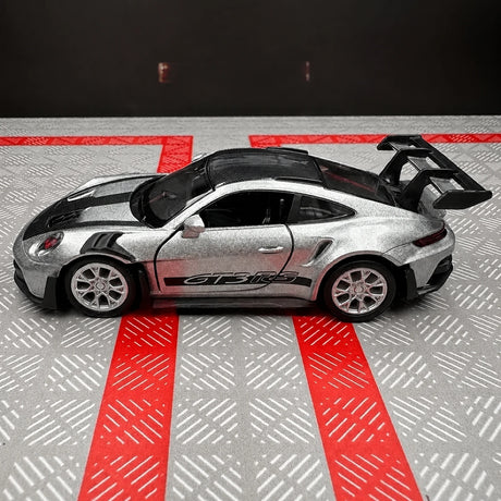 [TOY] 1:36 Porsche 2023 911 992 GT3 RS Silver Model Car Die-Cast