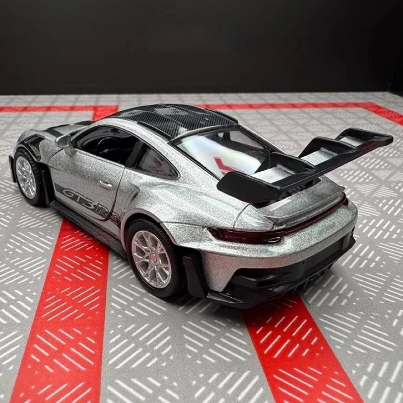 [TOY] 1:36 Porsche 2023 911 992 GT3 RS Silver Model Car Die-Cast