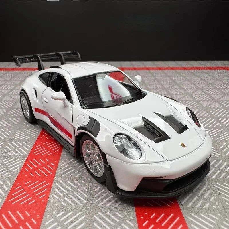 [TOY] 1:36 Porsche 2023 911 992 GT3 RS White Model Car Die-Cast