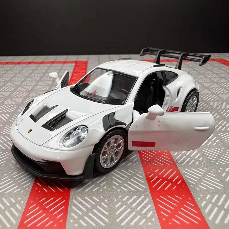 [TOY] 1:36 Porsche 2023 911 992 GT3 RS White Model Car Die-Cast