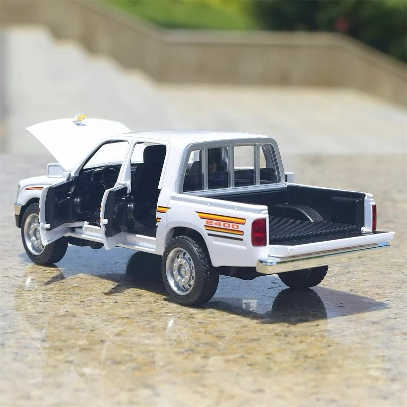 [TOY] 1:36 Toyota 1988 Hilux White Model Car Die-Cast