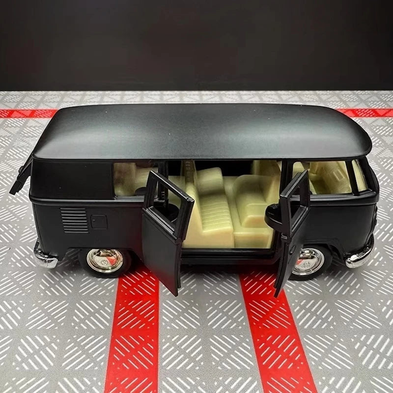 [TOY] 1:36 Volkswagen 1963 T1 Black Model Car Die-Cast