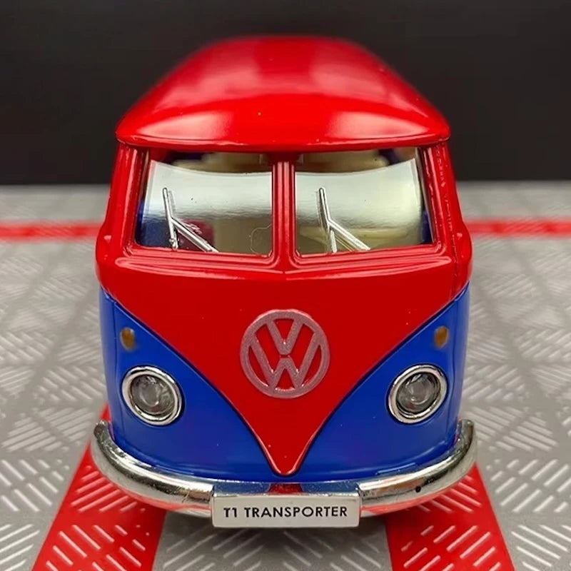 [TOY] 1:36 Volkswagen 1963 T1 Blue Red Model Car Die-Cast