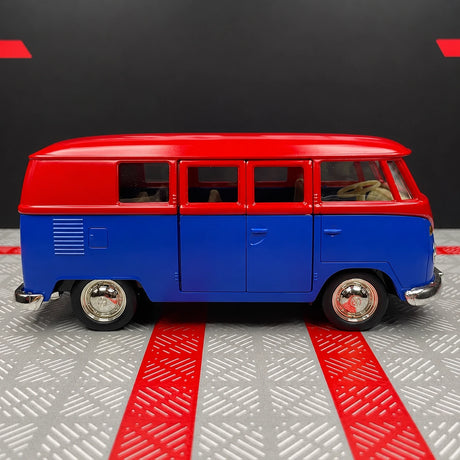 Volkswagen 1963 T1 1:36 blu e rosso – modello espositivo pressofuso