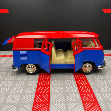 Volkswagen 1963 T1 1:36 blu e rosso – modello espositivo pressofuso
