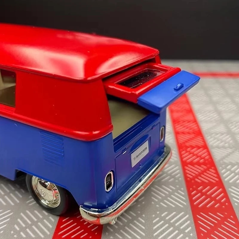 [TOY] 1:36 Volkswagen 1963 T1 Blue Red Model Car Die-Cast