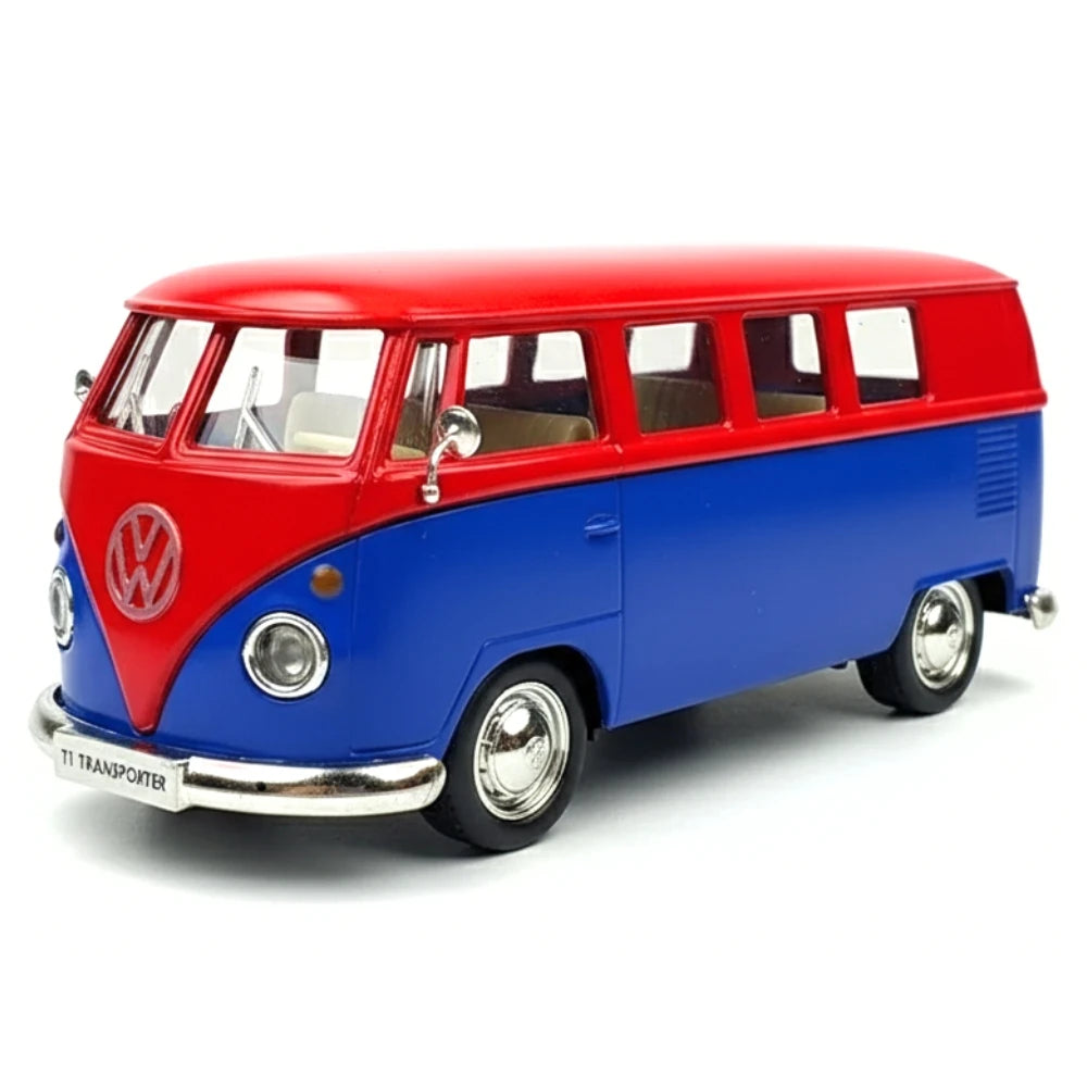[TOY] 1:36 Volkswagen 1963 T1 Blue Red Model Car Die-Cast