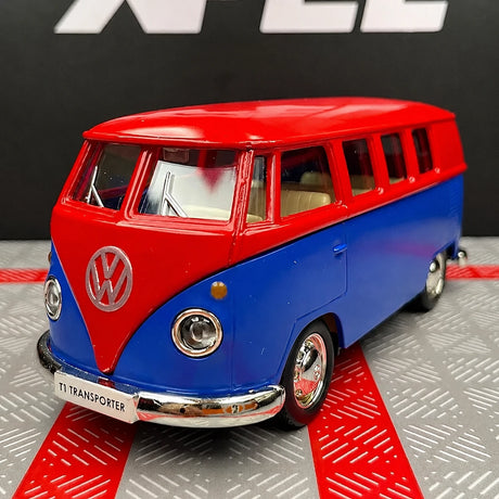 Volkswagen 1963 T1 1:36 blu e rosso – modello espositivo pressofuso
