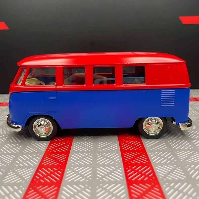 [TOY] 1:36 Volkswagen 1963 T1 Blue Red Model Car Die-Cast