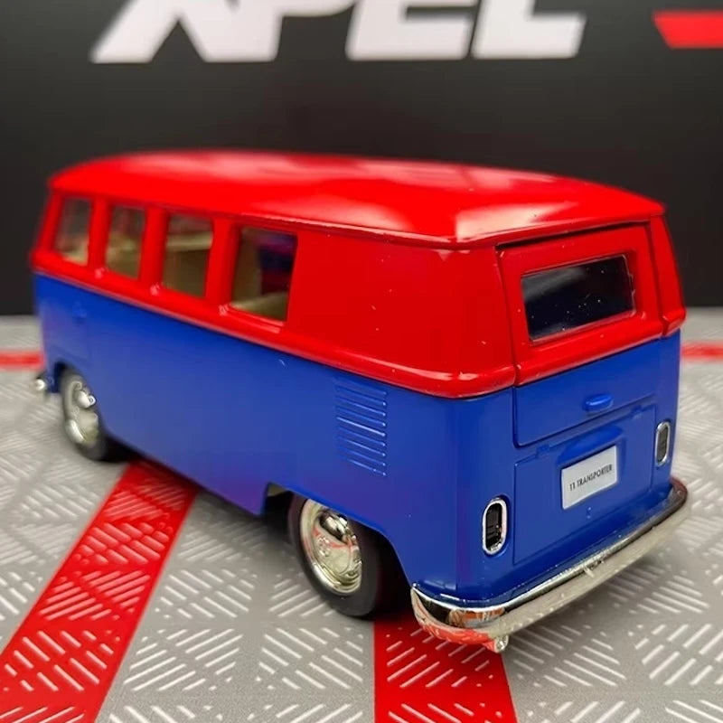 [TOY] 1:36 Volkswagen 1963 T1 Blue Red Model Car Die-Cast
