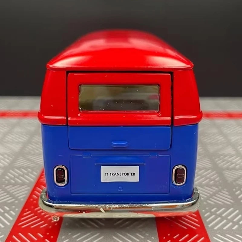 [TOY] 1:36 Volkswagen 1963 T1 Blue Red Model Car Die-Cast