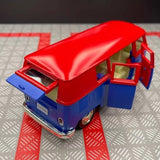 [TOY] 1:36 Volkswagen 1963 T1 Blue Red Model Car Die-Cast