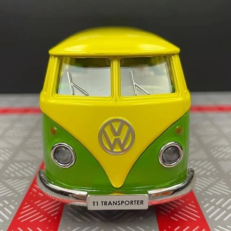 [TOY] 1:36 Volkswagen 1963 T1 grön gul modellbil Die-Cast