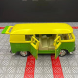 [TOY] 1:36 Volkswagen 1963 T1 grön gul modellbil Die-Cast