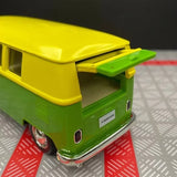 [TOY] 1:36 Volkswagen 1963 T1 grön gul modellbil Die-Cast