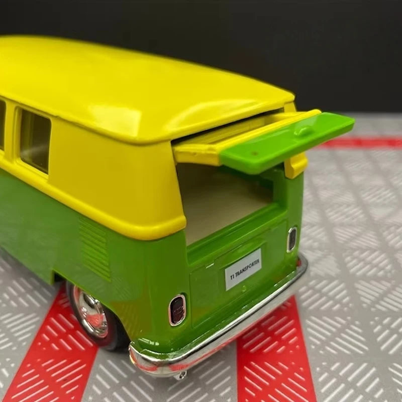 [TOY] 1:36 Volkswagen 1963 T1 Green Yellow Model Car Die-Cast