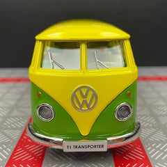 [TOY] 1:36 Volkswagen 1963 T1 Green Yellow Model Car Die-Cast
