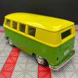 [TOY] 1:36 Volkswagen 1963 T1 grön gul modellbil Die-Cast