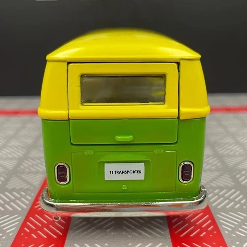 [TOY] 1:36 Volkswagen 1963 T1 Green Yellow Model Car Die-Cast