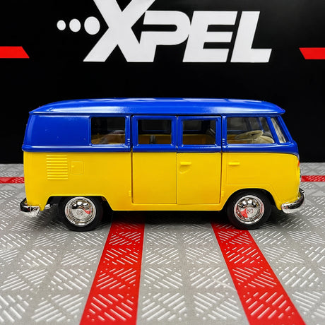 [TOY] 1:36 Volkswagen 1963 T1 giallo blu modellino di auto Die-Cast